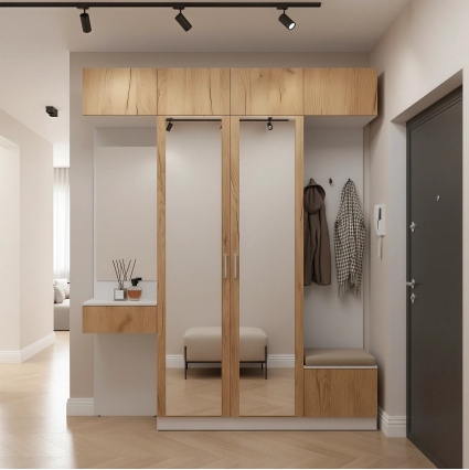 Набор мебели для прихожей "Марсель-209" МР 01-209 В2490 Ш2000 Г420 (ЛДСП Дуб крафт золотой) Набор мебели для прихожей "Марсель-209" МР 01-209 В2490 Ш2000 Г420 (ЛДСП Дуб крафт золотой)